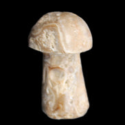 Pale Chocolate Calcite mushroom 27-33mm 7-15g in sunlight - Rocks and Things Store