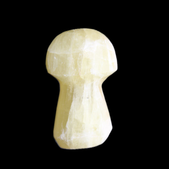 Green Yellow Calcite mushroom 30-33m 11-20g in sunlight - Rocks and Things Store