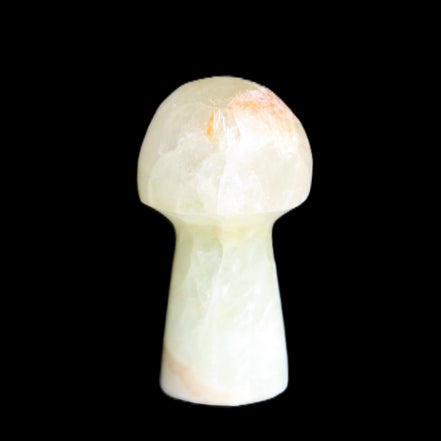 Green Yellow Calcite mushroom 30-33m 11-20g in sunlight - Rocks and Things Store
