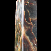 Chocolate Calcite obelisk 120*33*32mm 332g in sunlight - Rocks and Things Store