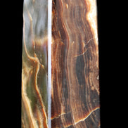 Chocolate Calcite obelisk 120*33*32mm 332g in sunlight - Rocks and Things Store