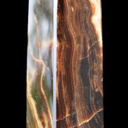 Chocolate Calcite obelisk 120*33*32mm 332g in sunlight - Rocks and Things Store