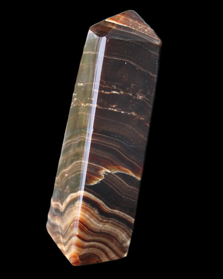 Chocolate Calcite obelisk 128*35*32mm 301g in sunlight - Rocks and Things Store