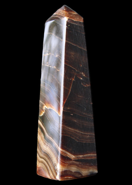 Chocolate Calcite obelisk 128*35*32mm 301g in sunlight - Rocks and Things Store