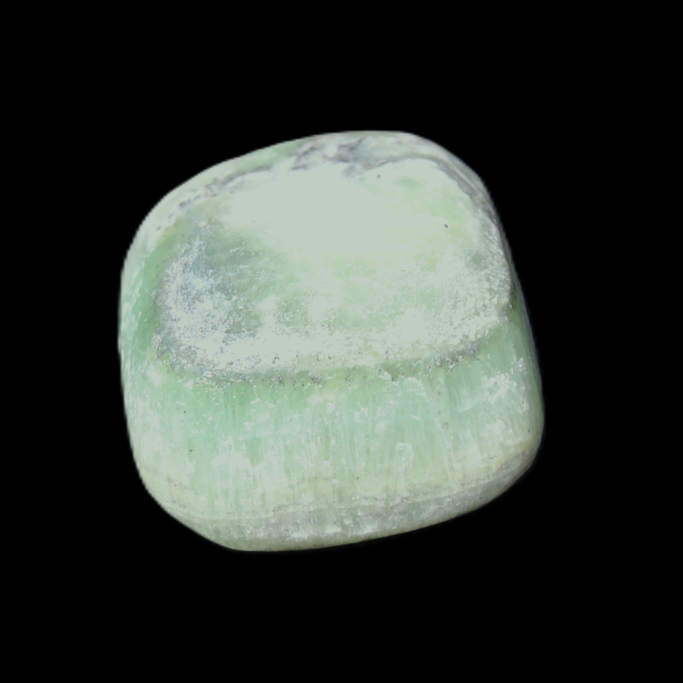 Green Aragonite tumbled stone 30*28*20mm 41g in sunlight - Rocks and Things Store