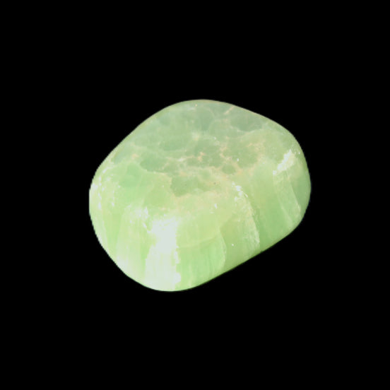 Green Aragonite tumbled stone 23*21*15mm 18g in sunlight - Rocks and Things Store