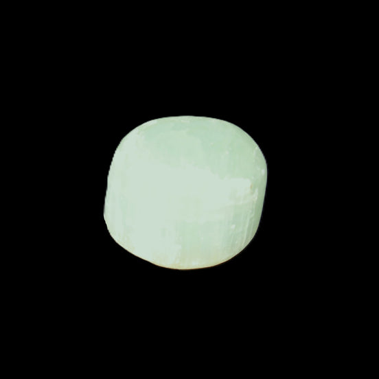 Pistachio Calcite tumbled stone 23-33mm 14-20g in sunlight - Rocks and Things Store