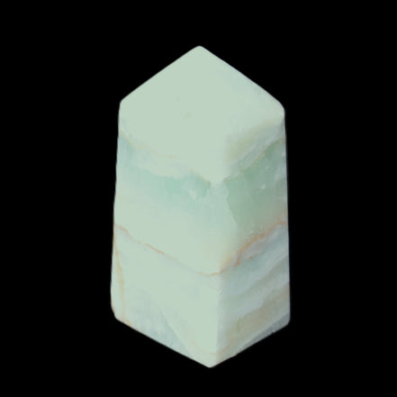 Pistachio Calcite obelisk 56*26*23mm 73g in sunlight - Rocks and Things Store