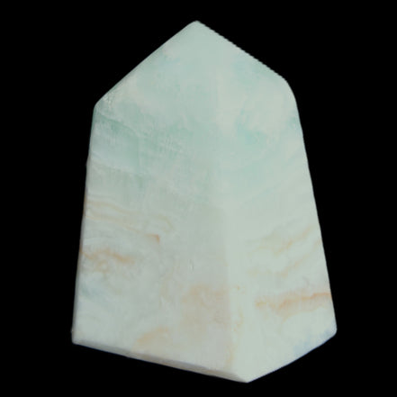 Pistachio Calcite obelisk 51*35*24mm 77g in sunlight - Rocks and Things Store
