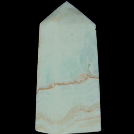 Pistachio Calcite obelisk 68*28*24mm 92g in sunlight - Rocks and Things Store