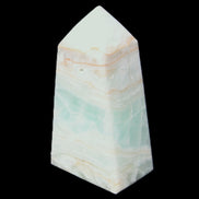 Pistachio Calcite obelisk 72*35*24mm 110g in sunlight - Rocks and Things Store