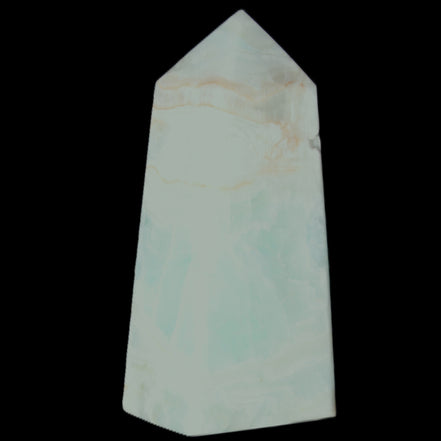 Pistachio Calcite obelisk 72*35*24mm 110g in sunlight - Rocks and Things Store