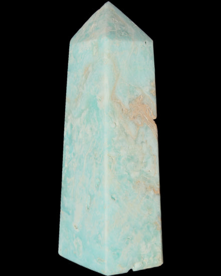 Blue Aragonite obelisk 113*40*30mm 256g in sunlight - Rocks and Things Store