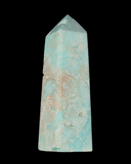 Blue Aragonite obelisk 113*40*30mm 256g in sunlight - Rocks and Things Store