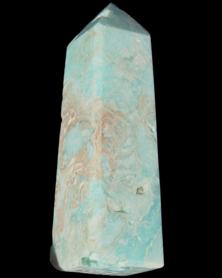 Blue Aragonite obelisk 113*40*30mm 256g in sunlight - Rocks and Things Store