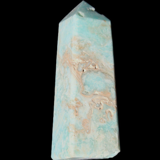 Blue Aragonite obelisk 113*40*30mm 256g in sunlight - Rocks and Things Store