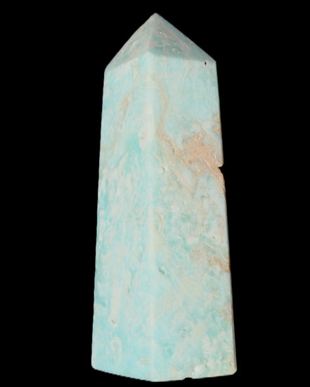 Blue Aragonite obelisk 113*40*30mm 256g in sunlight - Rocks and Things Store