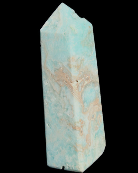 Blue Aragonite obelisk 113*40*30mm 256g in sunlight - Rocks and Things Store