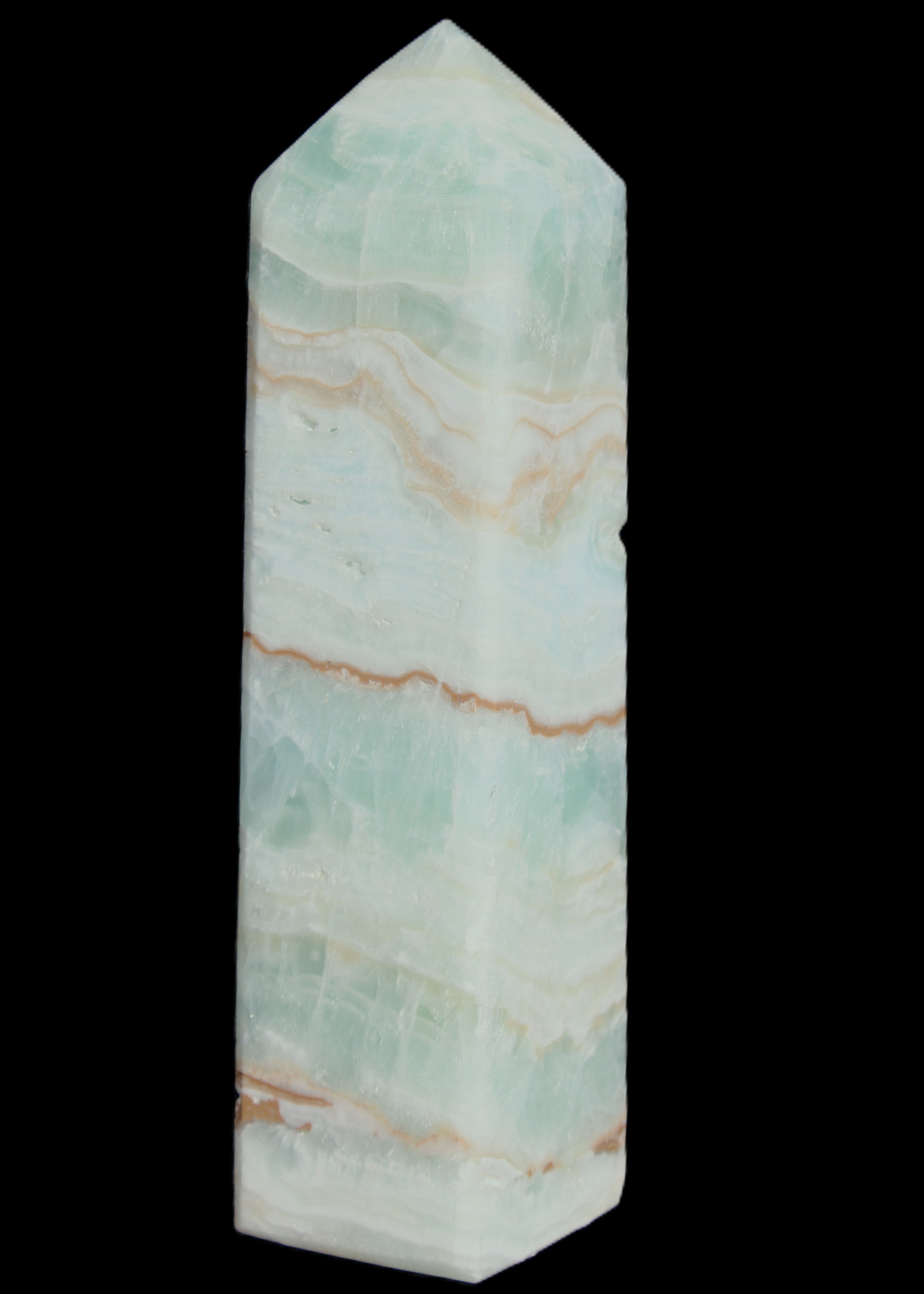 Blue Aragonite obelisk 140*36*34mm 395g in sunlight - Rocks and Things Store