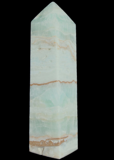 Blue Aragonite obelisk 140*36*34mm 395g in sunlight - Rocks and Things Store