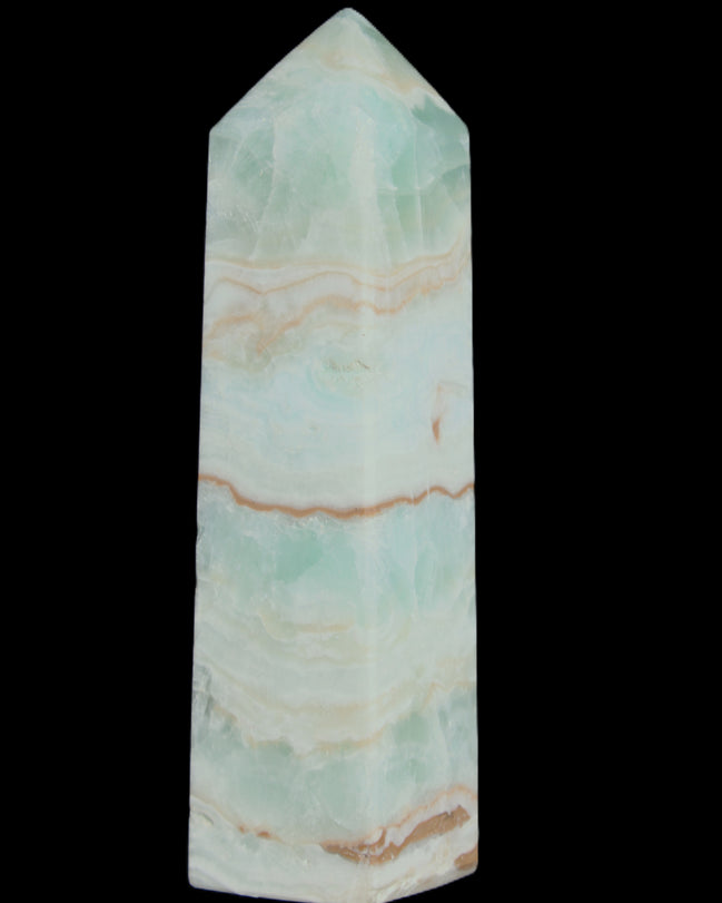Blue Aragonite obelisk 140*36*34mm 395g in sunlight - Rocks and Things Store