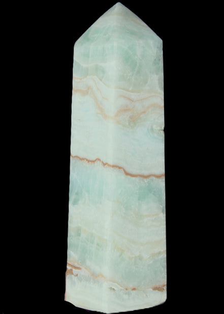 Blue Aragonite obelisk 140*36*34mm 395g in sunlight - Rocks and Things Store
