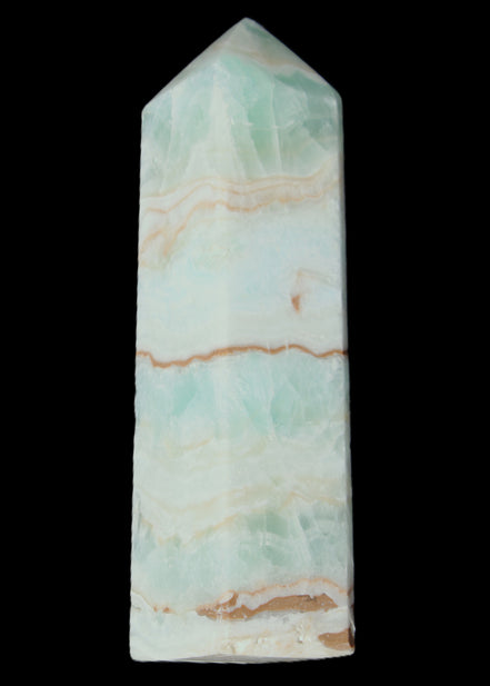 Blue Aragonite obelisk 140*36*34mm 395g in sunlight - Rocks and Things Store