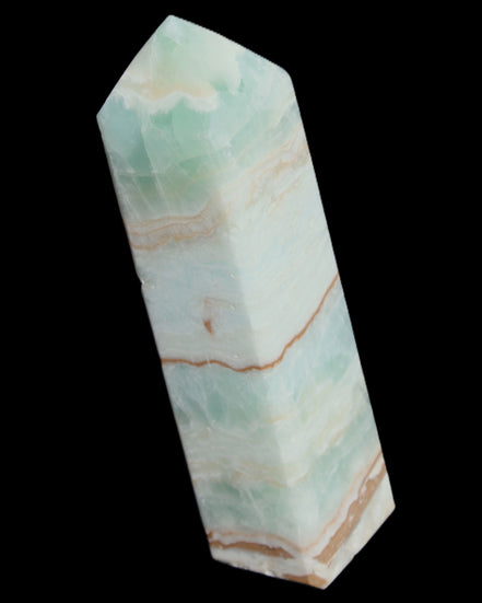 Blue Aragonite obelisk 140*36*34mm 395g in sunlight - Rocks and Things Store