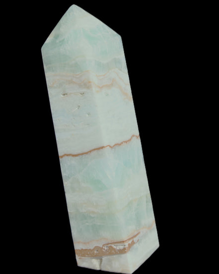 Blue Aragonite obelisk 140*36*34mm 395g in sunlight - Rocks and Things Store