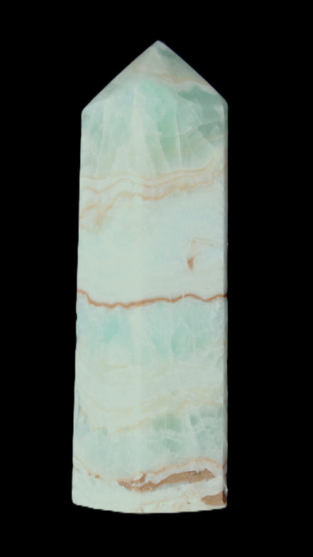 Blue Aragonite obelisk 140*36*34mm 395g in sunlight - Rocks and Things Store