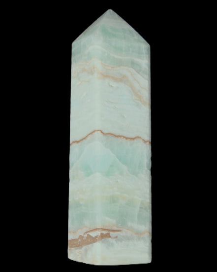 Blue Aragonite obelisk 140*36*34mm 395g in sunlight - Rocks and Things Store