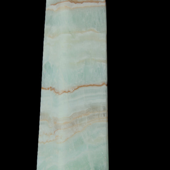 Blue Aragonite obelisk 141*37*31mm 312g in sunlight - Rocks and Things Store