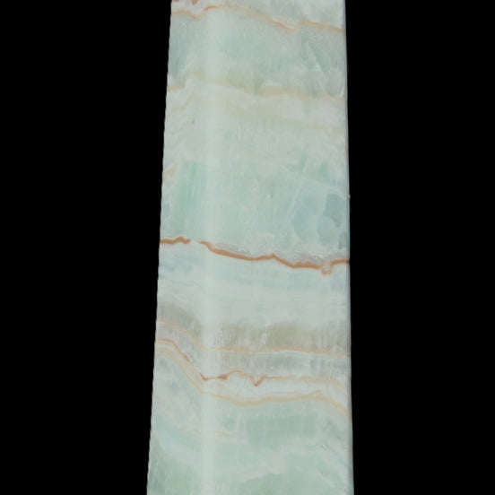 Blue Aragonite obelisk 141*37*31mm 312g in sunlight - Rocks and Things Store