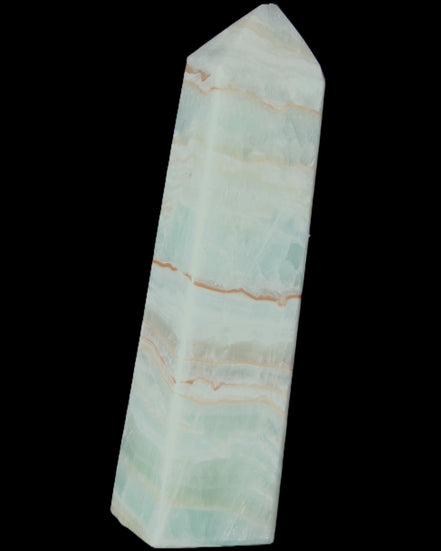 Blue Aragonite obelisk 141*37*31mm 312g in sunlight - Rocks and Things Store