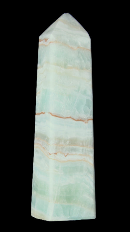 Blue Aragonite obelisk 141*37*31mm 312g in sunlight - Rocks and Things Store