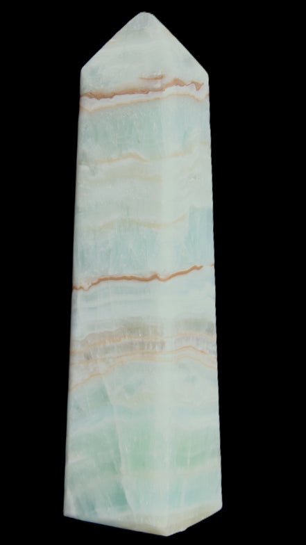 Blue Aragonite obelisk 141*37*31mm 312g in sunlight - Rocks and Things Store