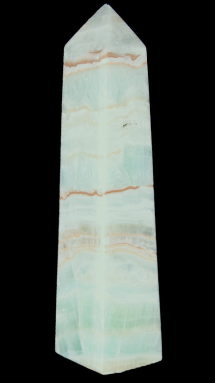 Blue Aragonite obelisk 141*37*31mm 312g in sunlight - Rocks and Things Store