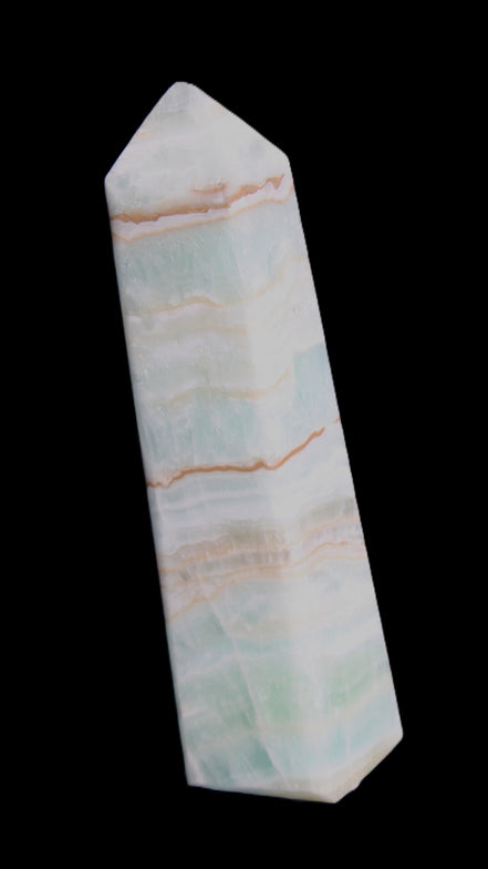 Blue Aragonite obelisk 141*37*31mm 312g in sunlight - Rocks and Things Store