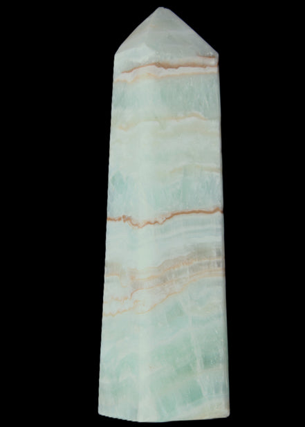 Blue Aragonite obelisk 141*37*31mm 312g in sunlight - Rocks and Things Store