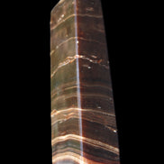 Chocolate Calcite obelisk 110*30*24mm 214g in sunlight - Rocks and Things Store