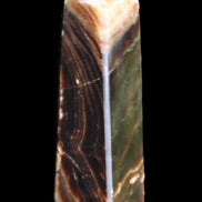 Chocolate Calcite obelisk 118*33*28mm 236g in sunlight - Rocks and Things Store