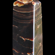 Chocolate Calcite obelisk 92*33*28mm 196g in sunlight - Rocks and Things Store