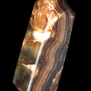 Chocolate Calcite obelisk 95*31*31mm 203g in sunlight - Rocks and Things Store