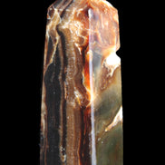 Chocolate Calcite obelisk 95*31*31mm 203g in sunlight - Rocks and Things Store