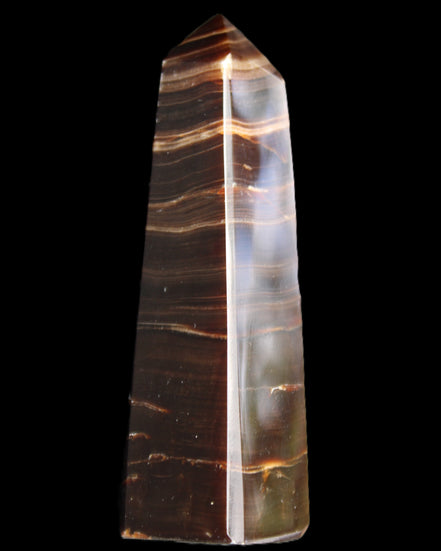 Chocolate Calcite obelisk 87*24*22mm 90.8g in sunlight - Rocks and Things Store