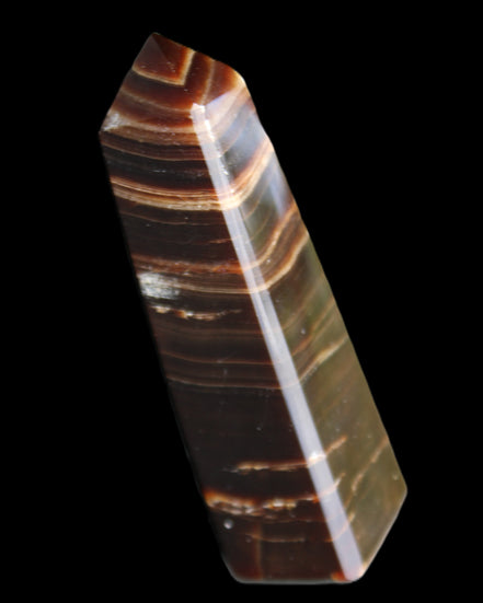Chocolate Calcite obelisk 87*24*22mm 90.8g in sunlight - Rocks and Things Store