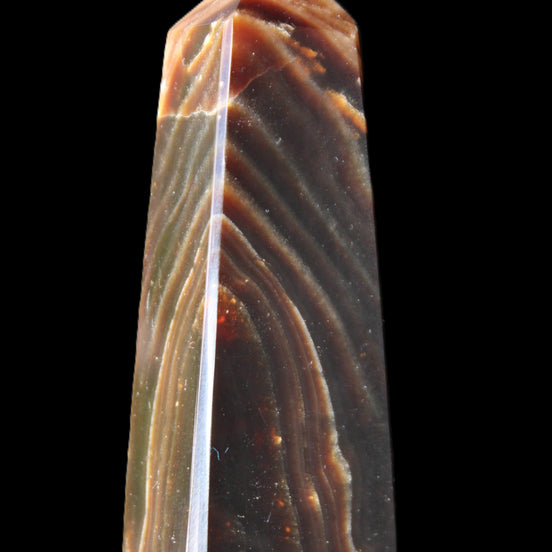 Chocolate Calcite obelisk 78*29*18mm 84g in sunlight - Rocks and Things Store