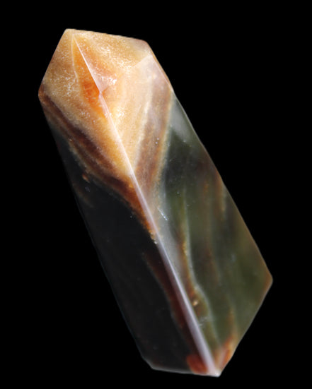 Chocolate Calcite obelisk 78*29*18mm 84g in sunlight - Rocks and Things Store