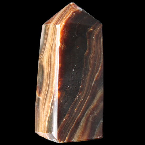 Chocolate Calcite obelisk 62*25*21mm 73g in sunlight - Rocks and Things Store