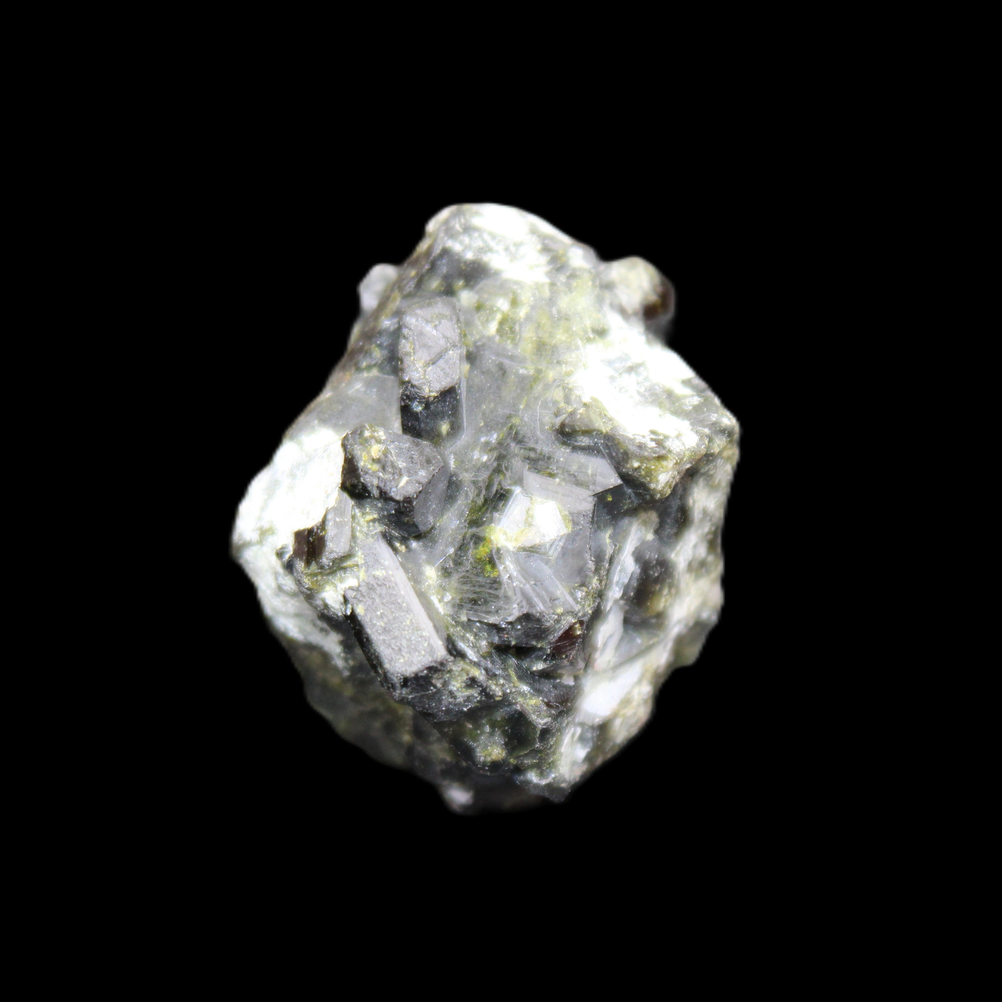 Epidote cluster specimen 36*32*29mm 40.9g in sunlight - Rocks and Things Store